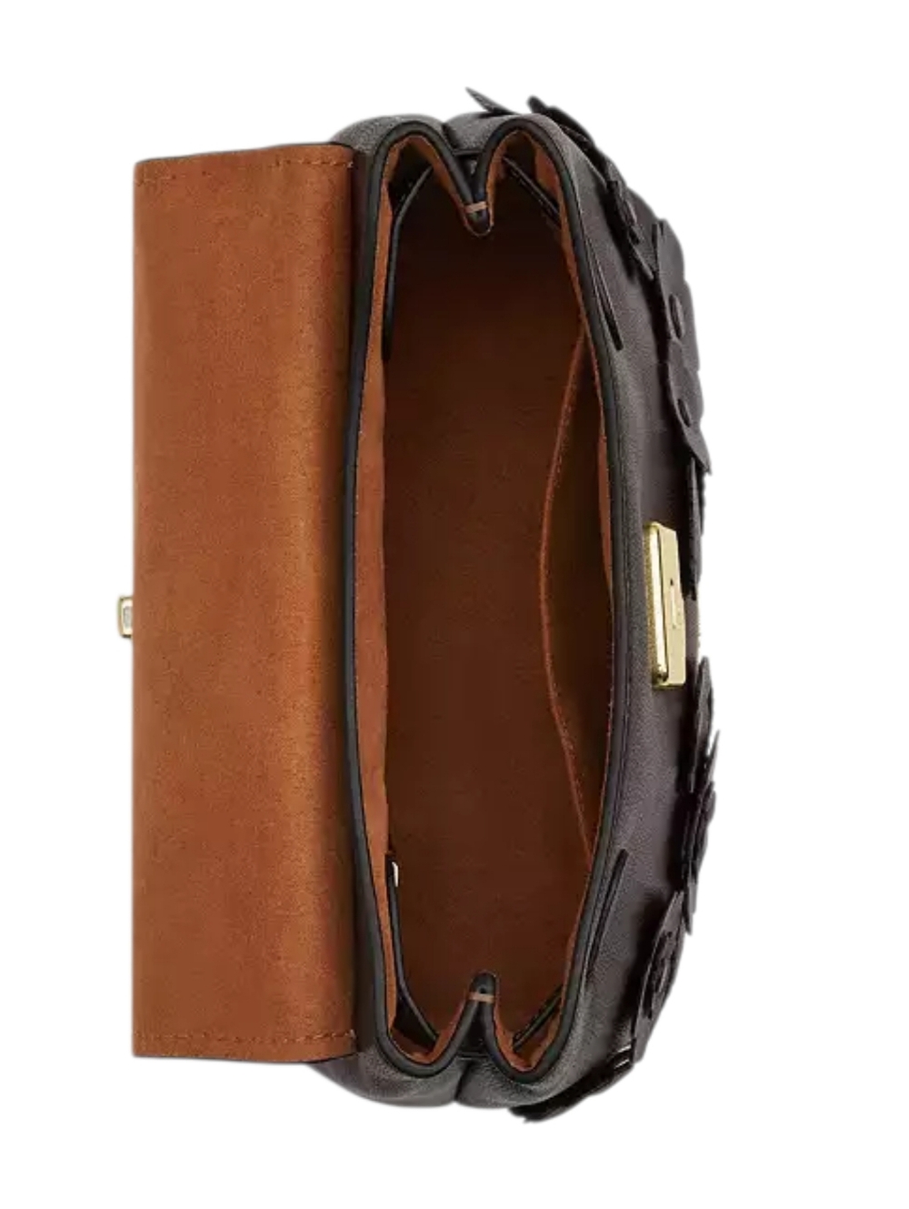 COACH Floral Appliqué Leather Top-Handle Emory Bag - Maple - Dark Brown - New - Picture 4 of 14